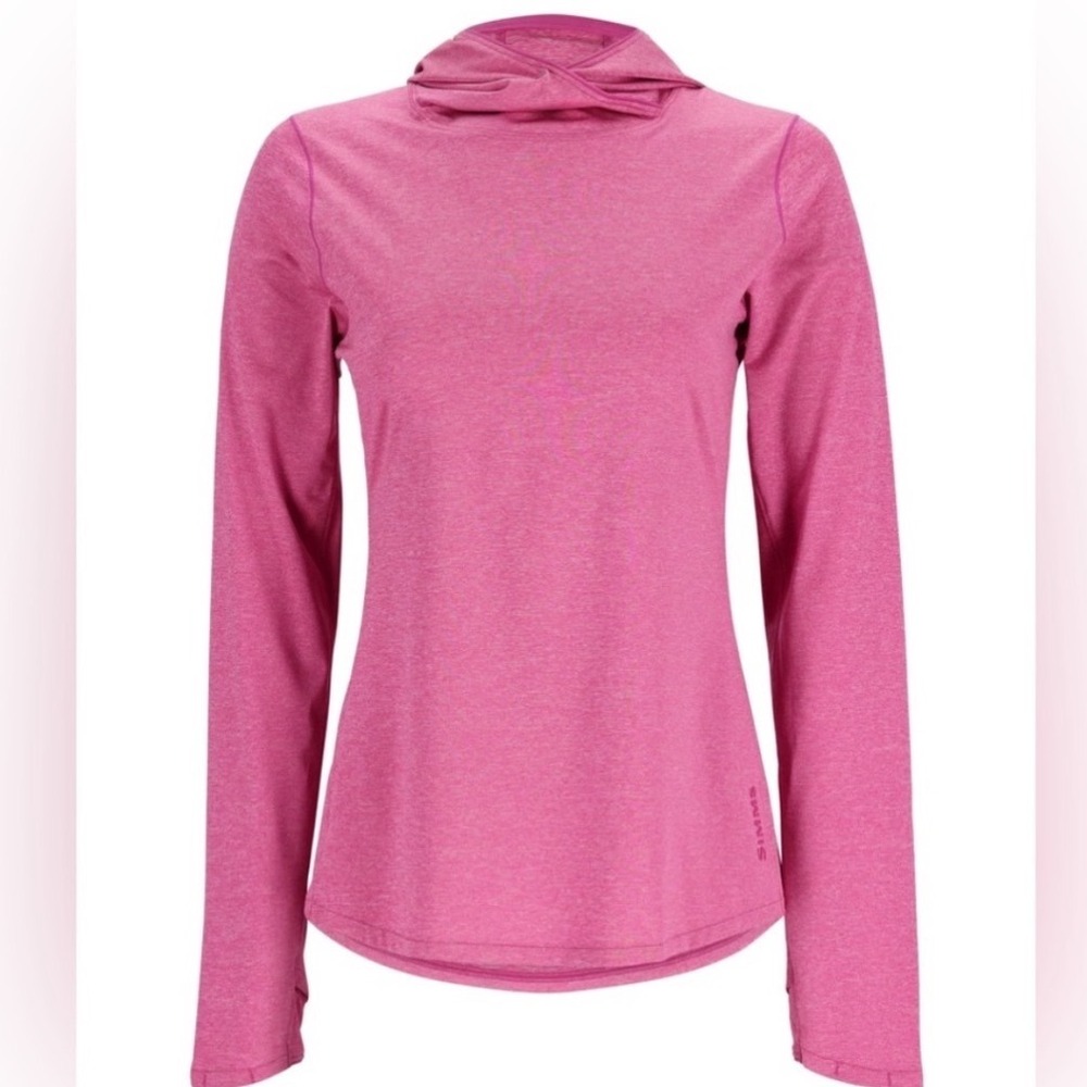 Simms SolarFlex Sun Hoody Small UPF 50 Fuchia Heather Pink